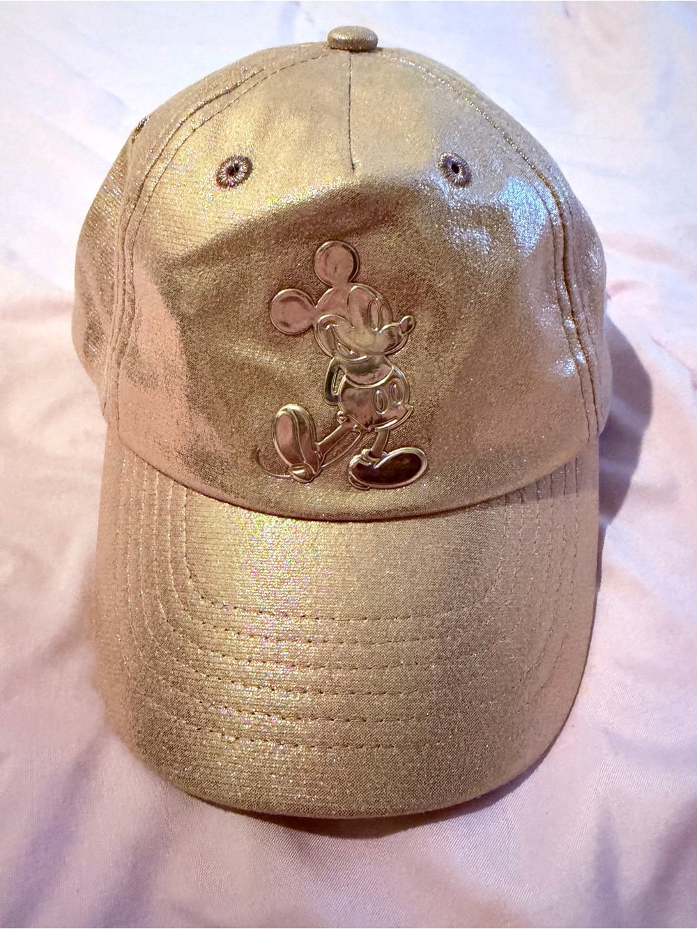 Disney Shimmery Gold Mickey Mouse Baseball Cap